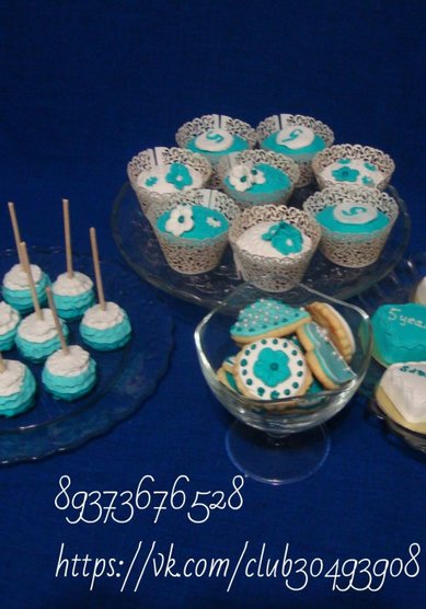 Торт на свадьбу бирюзовый сладкий стол (C47657) - Компания CakeBakery