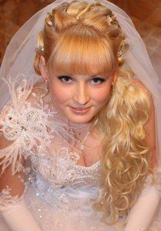 Cвадебная прическа Р14314 с распущенными волосами