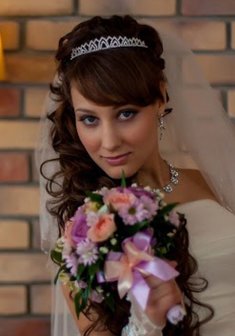 Cвадебная прическа Р14317 с распущенными волосами