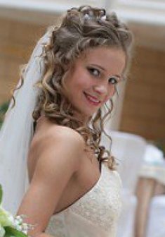 Cвадебная прическа Р14318 с распущенными волосами