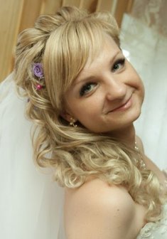 Cвадебная прическа Р14322 с распущенными волосами