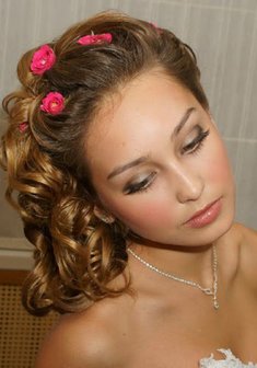 Cвадебная прическа Р14328 с распущенными волосами