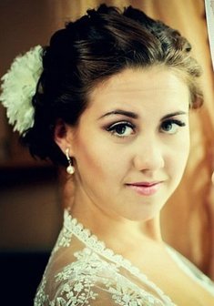 Cвадебная прическа М14490 с собранными волосами