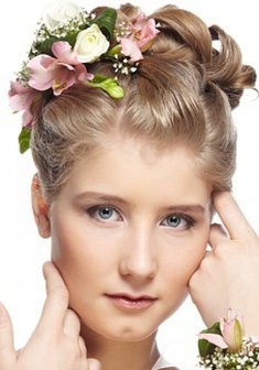 Cвадебная прическа Т14530 с собранными волосами