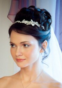 Cвадебная прическа Т14534 с собранными волосами