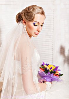 Cвадебная прическа С16117 с собранными волосами