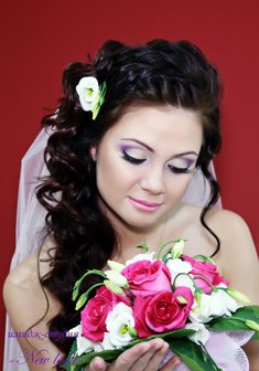 Cвадебная прическа С16121 с распущенными волосами