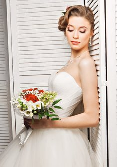 Cвадебная прическа С16127 с собранными волосами