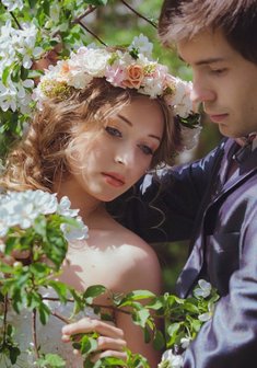 Cвадебная прическа С16143 с распущенными волосами