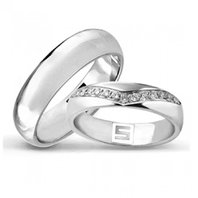 Обручальные кольца ГЕНУЯ | ГЕНУЯ-S3210 из белого золота, гладкие