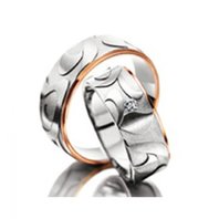 Обручальные кольца S3220 комбинированные, фигурное и гладкое