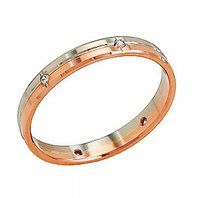 Обручальное кольцо М3237 комбинированное, гладкое