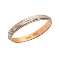 Обручальное кольцо Б3304 комбинированное, фигурное