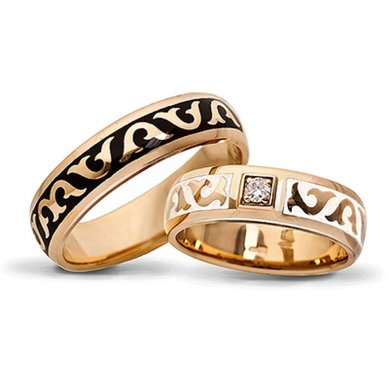 Обручальные кольца РУССКИЙ СТИЛЬ | РУССКИЙ СТИЛЬ-S3203 - Ювелирный салон SHULGA в Уфе