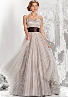 Вечернее платье 037-W27807. А-силуэт, длинное без шлейфа.