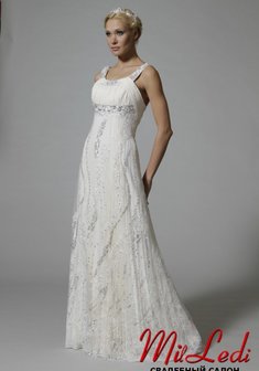 Свадебное платье CB 3682-M28176. С прямой юбкой, длинное без шлейфа.