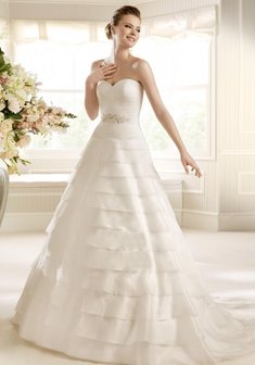 Свадебное платье Miele-B28414. А-силуэт, длинное со шлейфом.