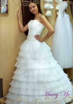 Свадебное платье M28710. А-силуэт, длинное без шлейфа.