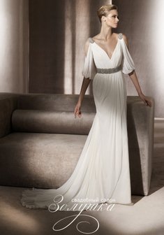 Свадебное платье Famosa-А39242. В греческом стиле, длинное со шлейфом.