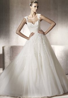 Свадебное платье Perla-А39249. С пышной юбкой, длинное со шлейфом.