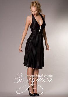 Вечернее платье А44213. А-силуэт, короткое без шлейфа.