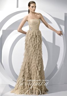 Вечернее платье LEO-А44250. С прямой юбкой, длинное со шлейфом.