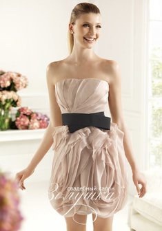 Вечернее платье CAMERUN-А44252. С пышной юбкой, короткое без шлейфа.