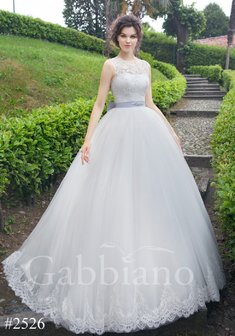 Свадебное платье Тиера-B45012. С пышной юбкой, длинное со шлейфом.