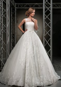 Свадебное платье Dacara-B45021. С пышной юбкой, длинное со шлейфом.