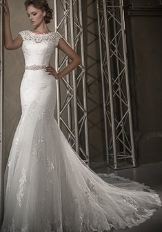 Свадебное платье Dastin-B45025. Силуэт Русалка (Рыбка), длинное со шлейфом.