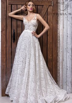 Свадебное платье Helles-B45049. С пышной юбкой, длинное со шлейфом.