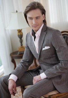 Свадебный мужской костюм П1467. Классический однобортный.