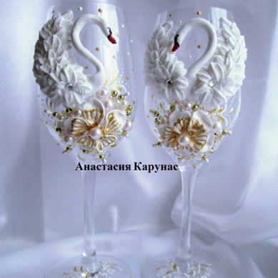 Бокалы для молодоженов А35014 - Салон аксессуаров Анастасия Карунас
