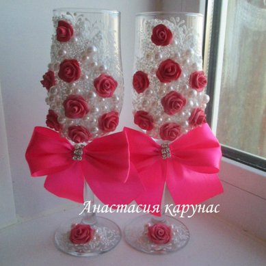 Бокалы для молодоженов А35016 - Салон аксессуаров Анастасия Карунас