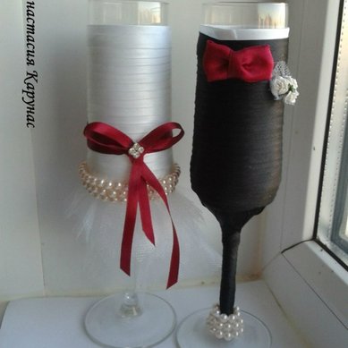 Бокалы для молодоженов А35018 - Салон аксессуаров Анастасия Карунас