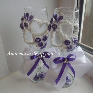 Бокалы для молодоженов А35021 - Салон аксессуаров Анастасия Карунас